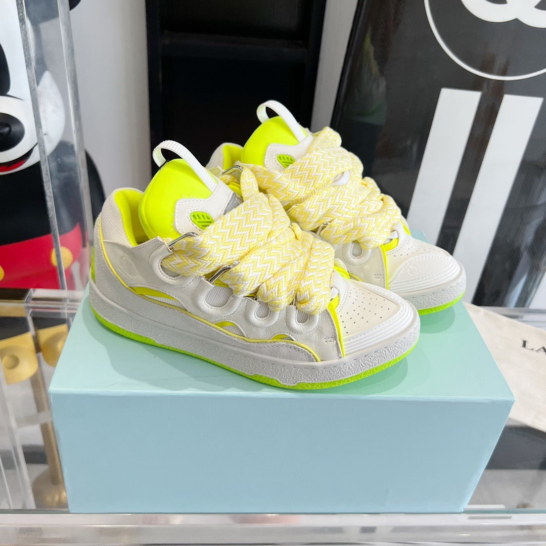 Leather curb sneakers Green white El