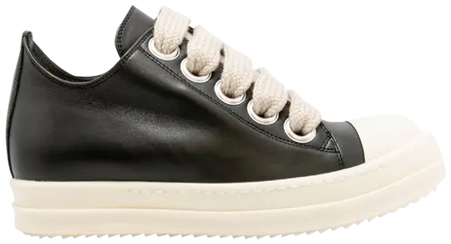 Rick Owens Strobe Leather Megalace Low 'Black Milk'