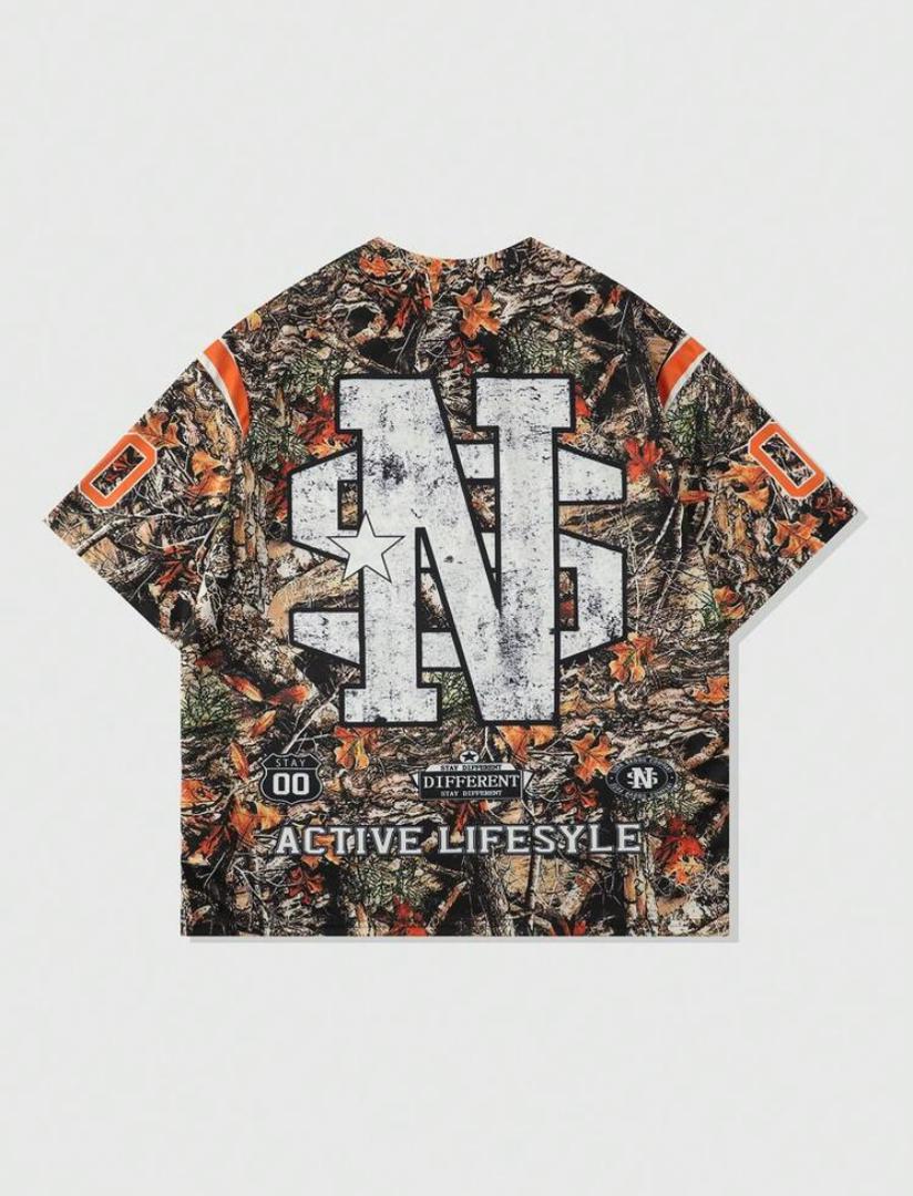 Street Life Men's Jersey No.88 Branch & Dead Tree Camouflage Short Sleeve T-Shirt