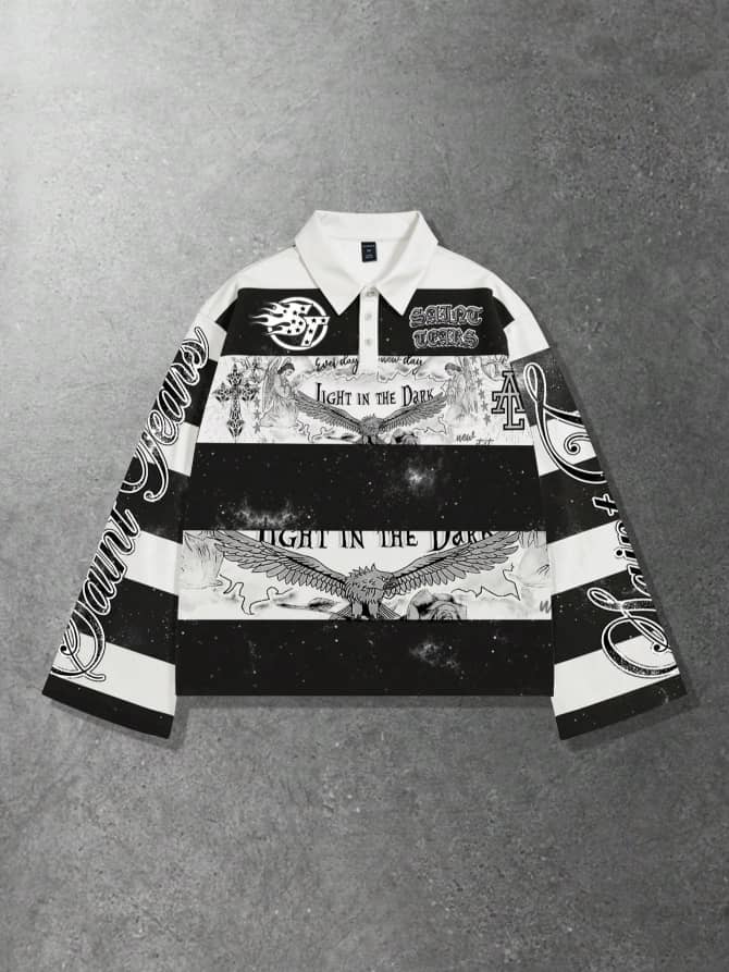 Graphic Tee over Collared Shirt