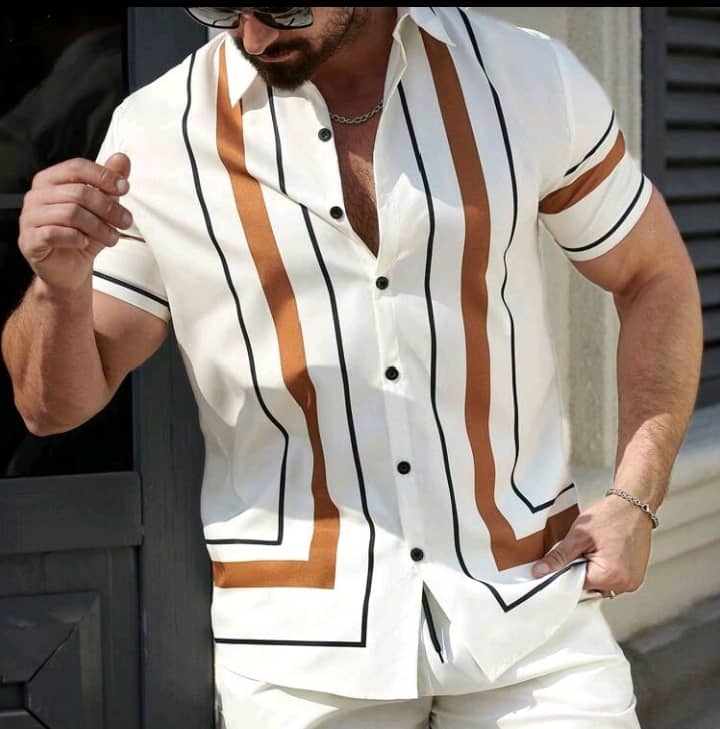 Manfinity Homme Men's Color-Block Striped Two-Piece Outfit