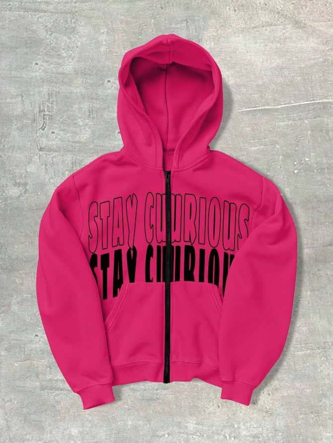 HOODIE Stay Curious Pink
