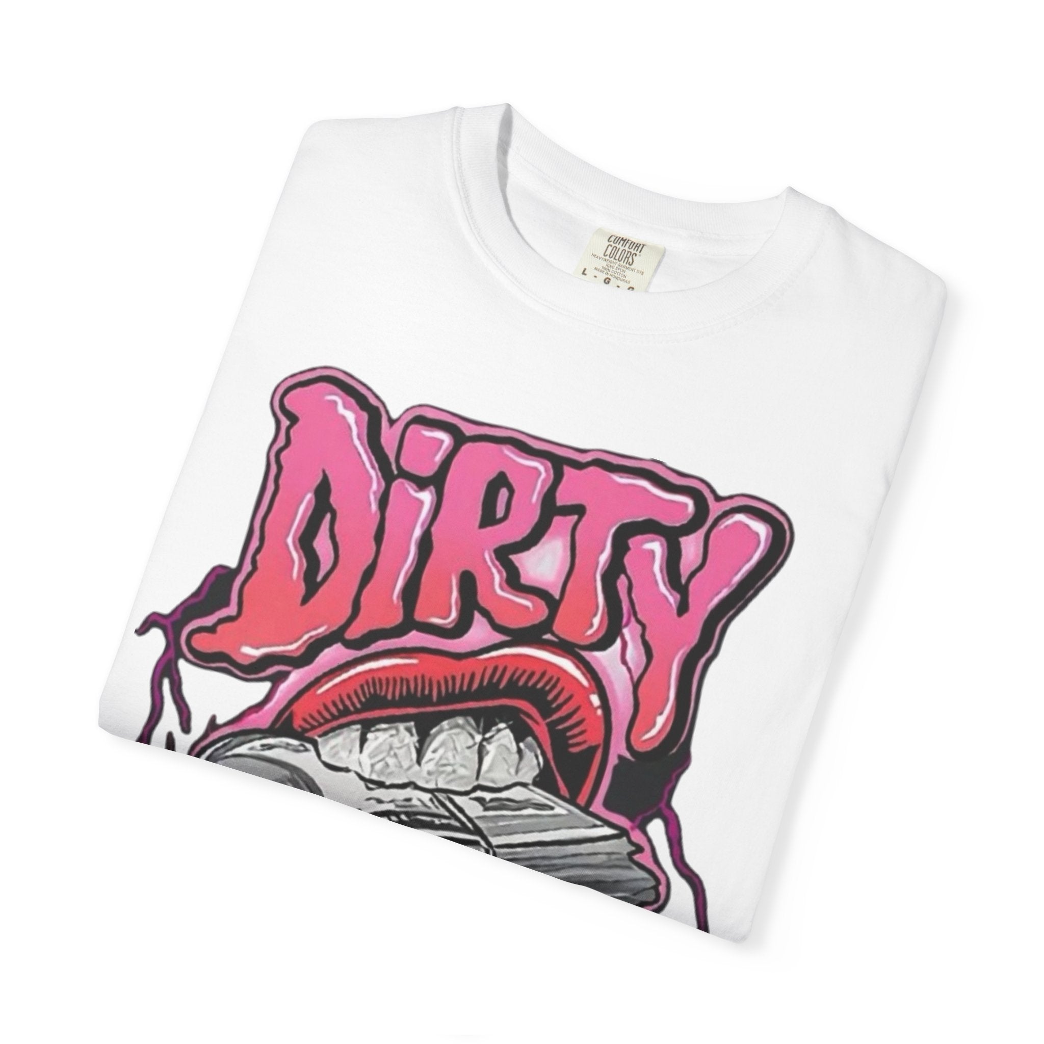 Graphic T-Shirt with 'Dirty Money' Design, Casual Wear, Street Style, Unisex Apparel, Gift for Her, Trendy Outfit