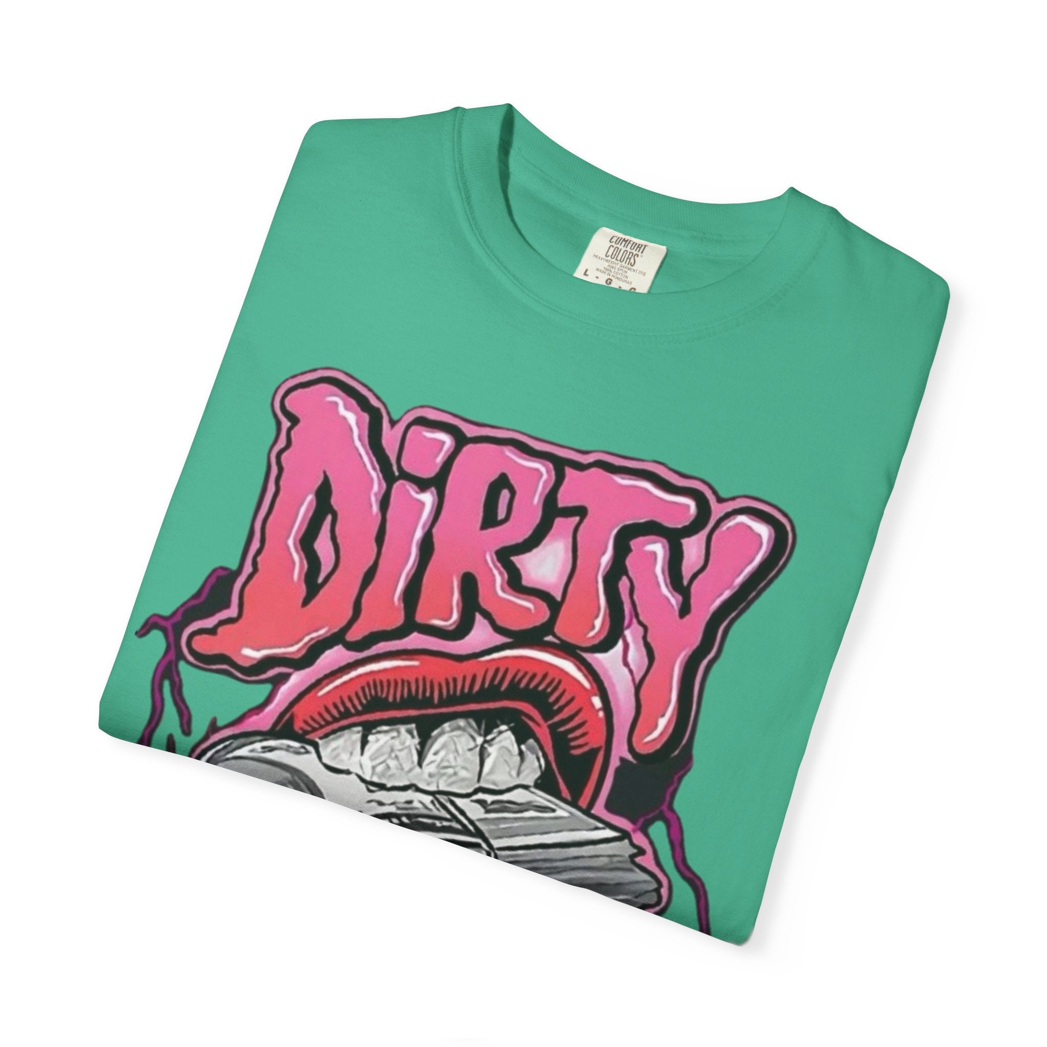 Graphic T-Shirt with 'Dirty Money' Design, Casual Wear, Street Style, Unisex Apparel, Gift for Her, Trendy Outfit