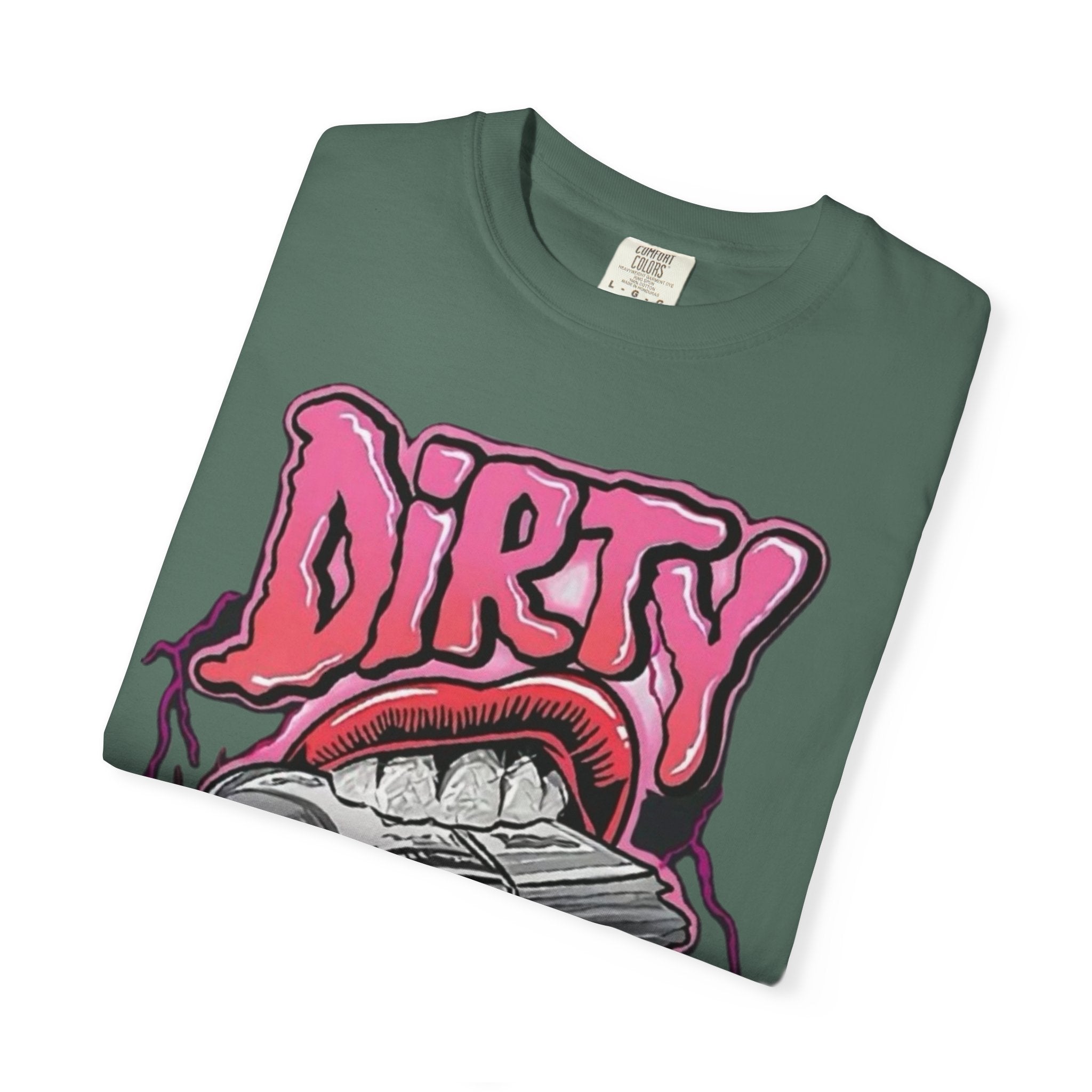 Graphic T-Shirt with 'Dirty Money' Design, Casual Wear, Street Style, Unisex Apparel, Gift for Her, Trendy Outfit