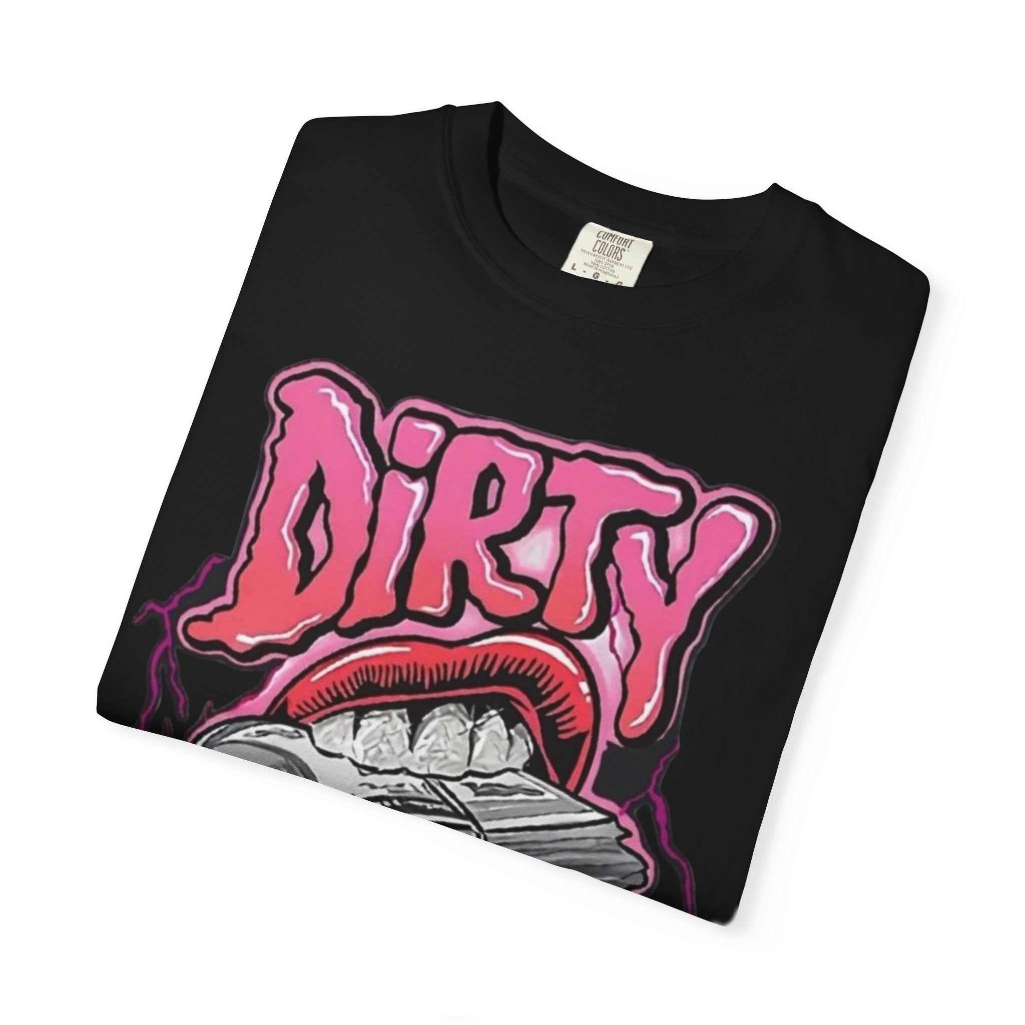 Graphic T-Shirt with 'Dirty Money' Design, Casual Wear, Street Style, Unisex Apparel, Gift for Her, Trendy Outfit