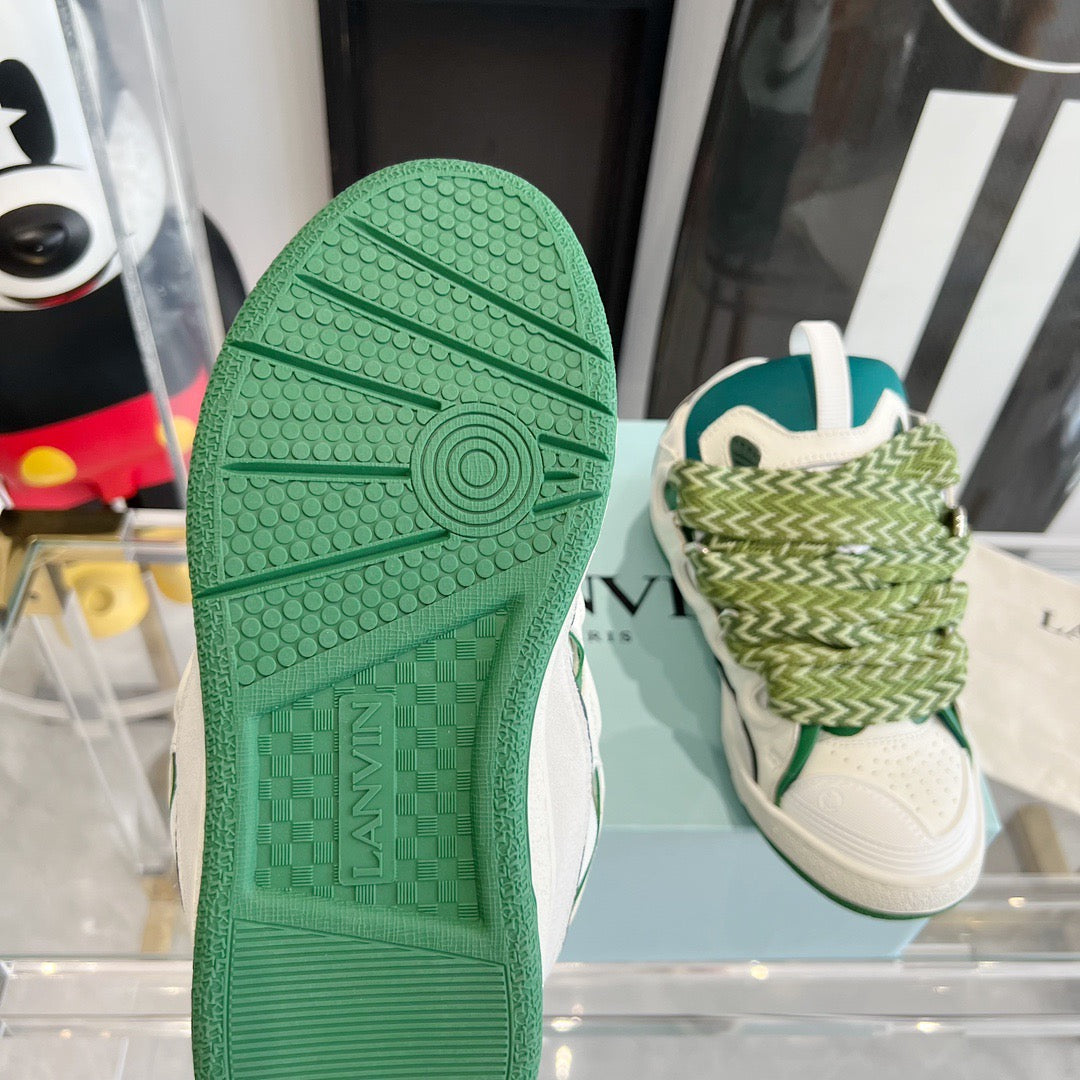 Leather curb sneakers GREEN W