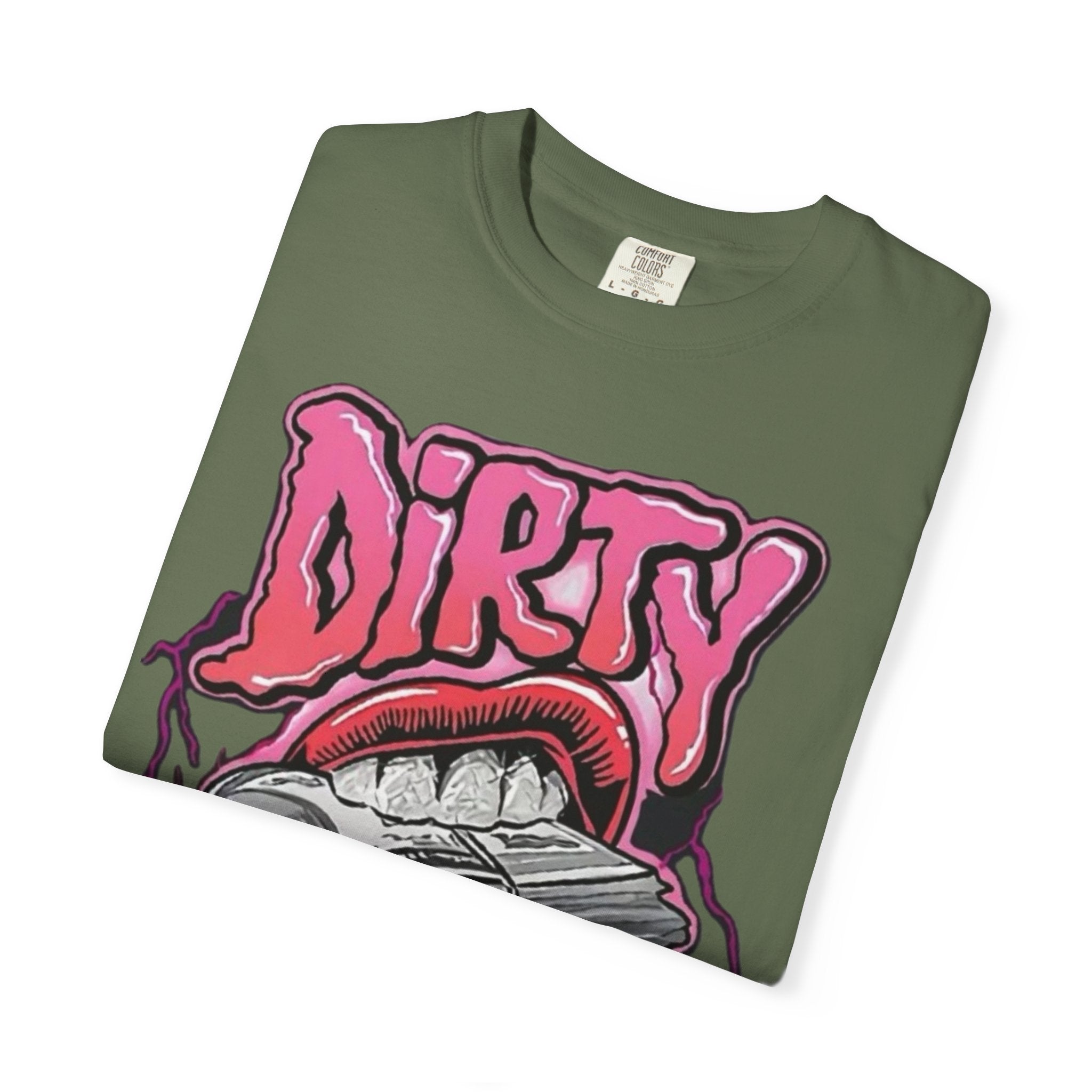 Graphic T-Shirt with 'Dirty Money' Design, Casual Wear, Street Style, Unisex Apparel, Gift for Her, Trendy Outfit
