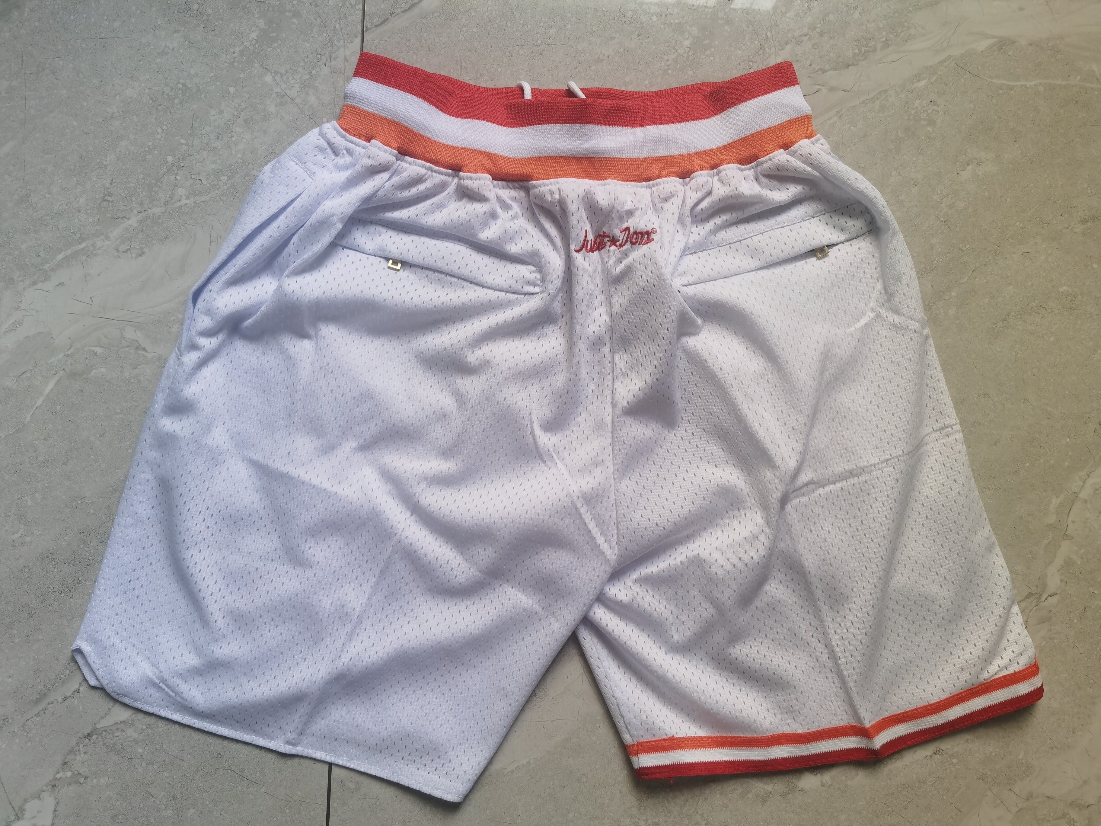 Men's Miami Heat Mitchell & Ness White Hardwood Classics Just Don Shorts