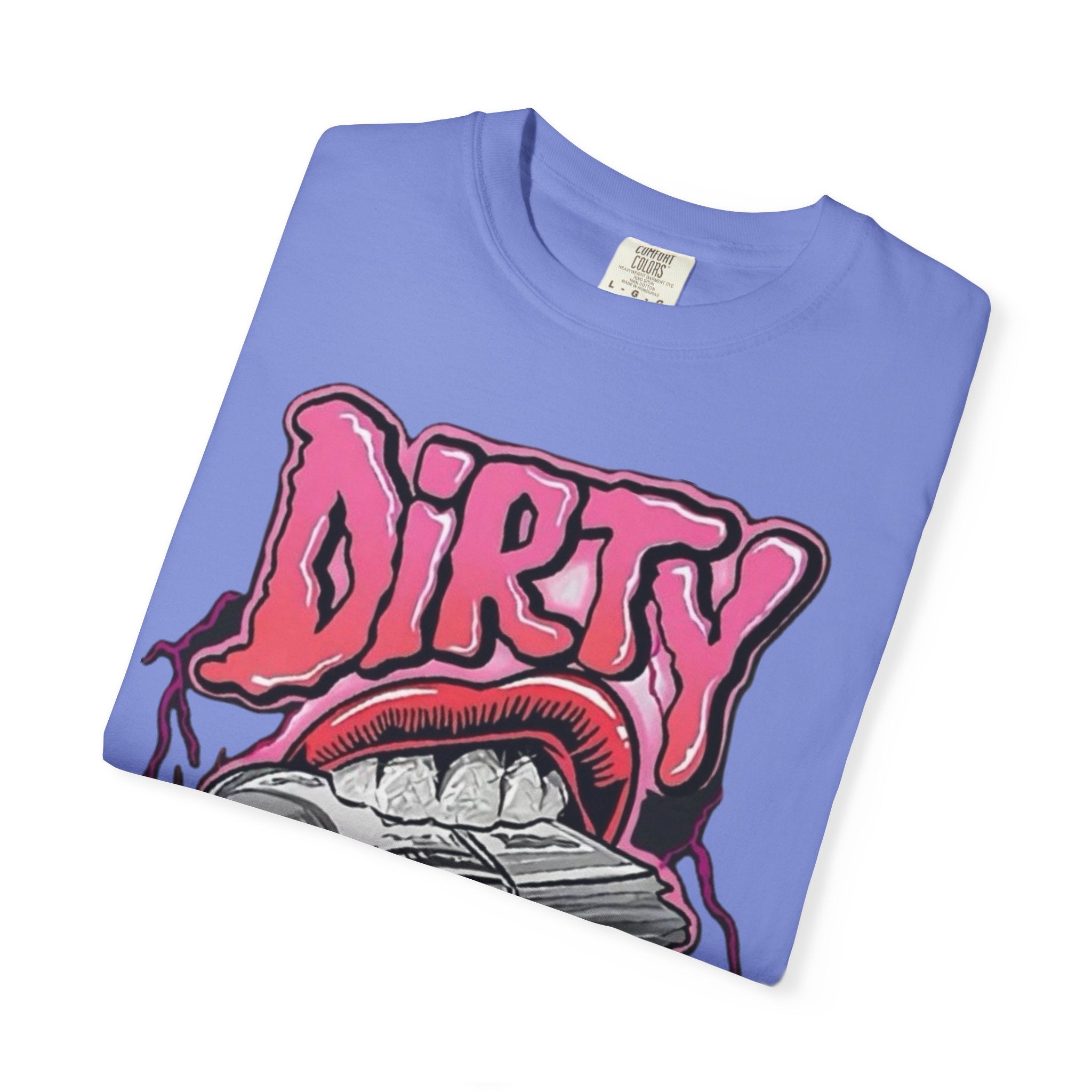 Graphic T-Shirt with 'Dirty Money' Design, Casual Wear, Street Style, Unisex Apparel, Gift for Her, Trendy Outfit