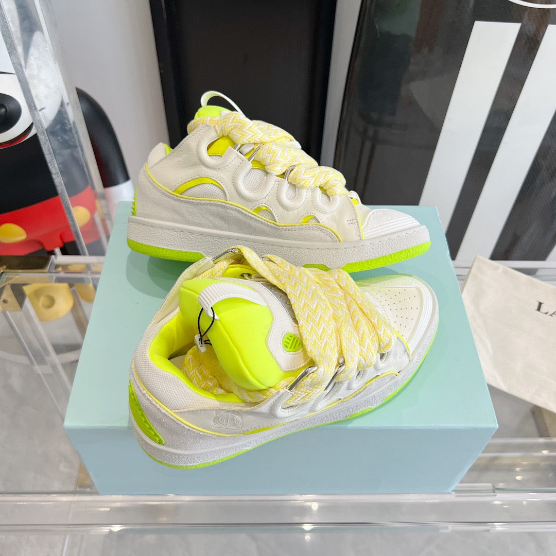 Leather curb sneakers Green white El