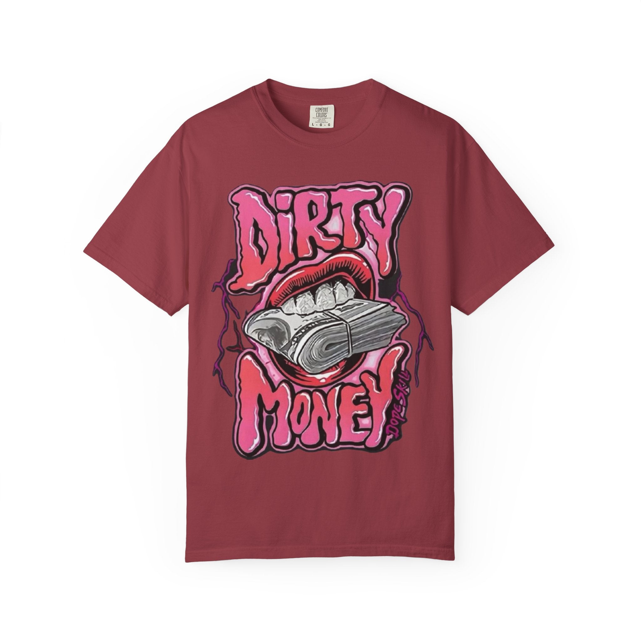 Graphic T-Shirt with 'Dirty Money' Design, Casual Wear, Street Style, Unisex Apparel, Gift for Her, Trendy Outfit