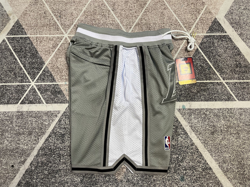 Los Angeles Lakers Retro with Pockets Gray Basketball Shorts