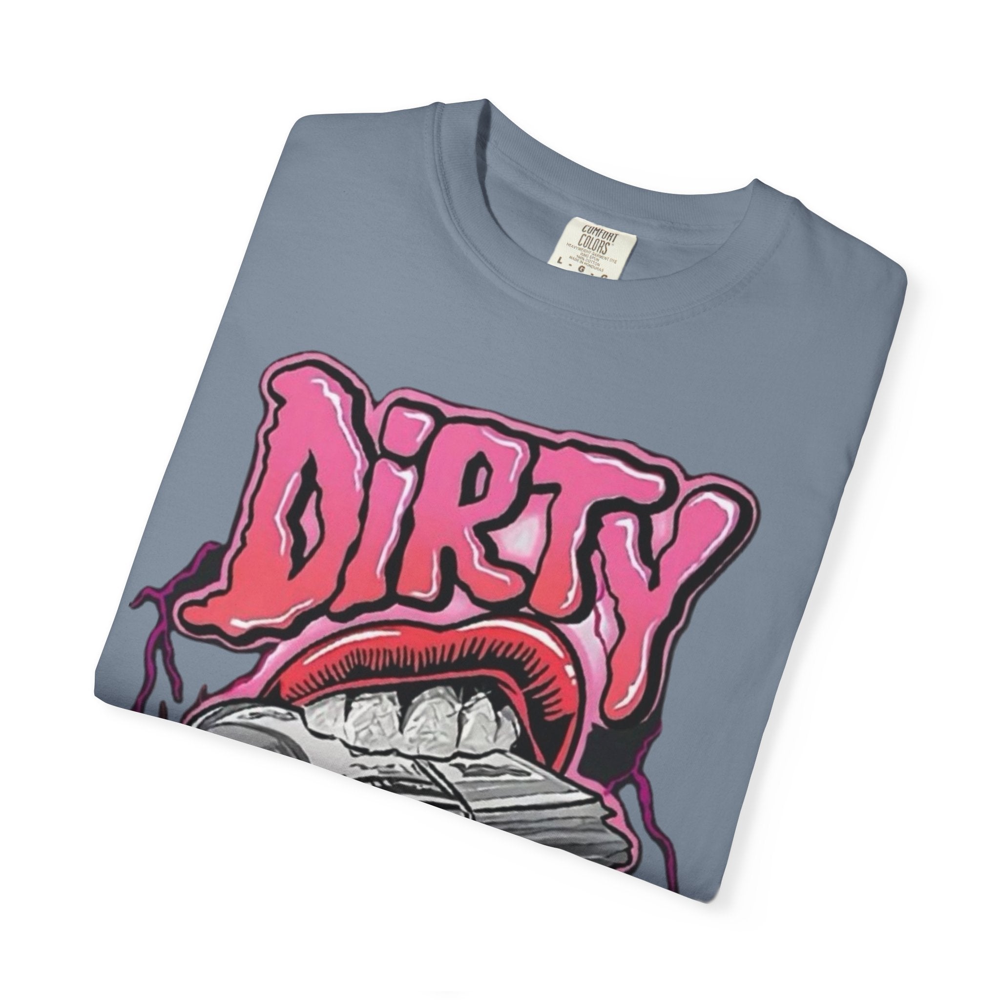 Graphic T-Shirt with 'Dirty Money' Design, Casual Wear, Street Style, Unisex Apparel, Gift for Her, Trendy Outfit
