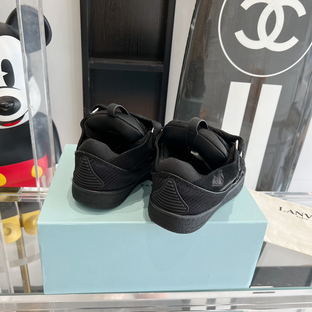 Leather curb sneakers BLACK