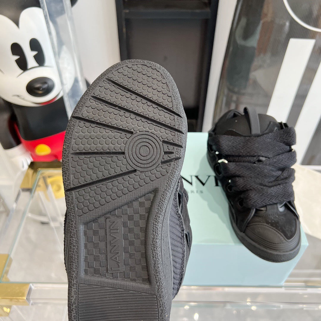 Leather curb sneakers BLACK