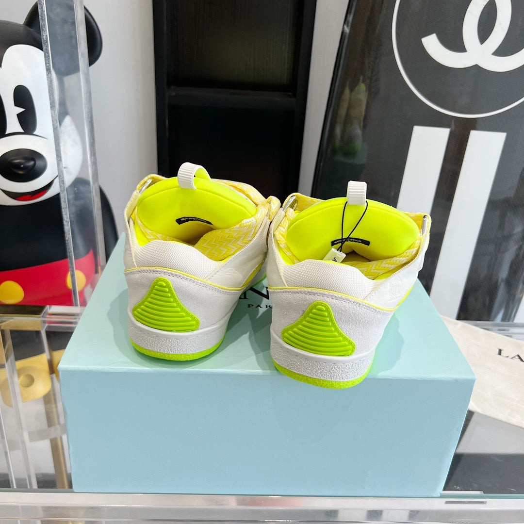 Leather curb sneakers Green white El