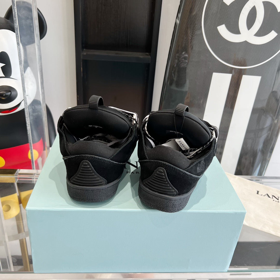 Leather curb sneakers BLACK W