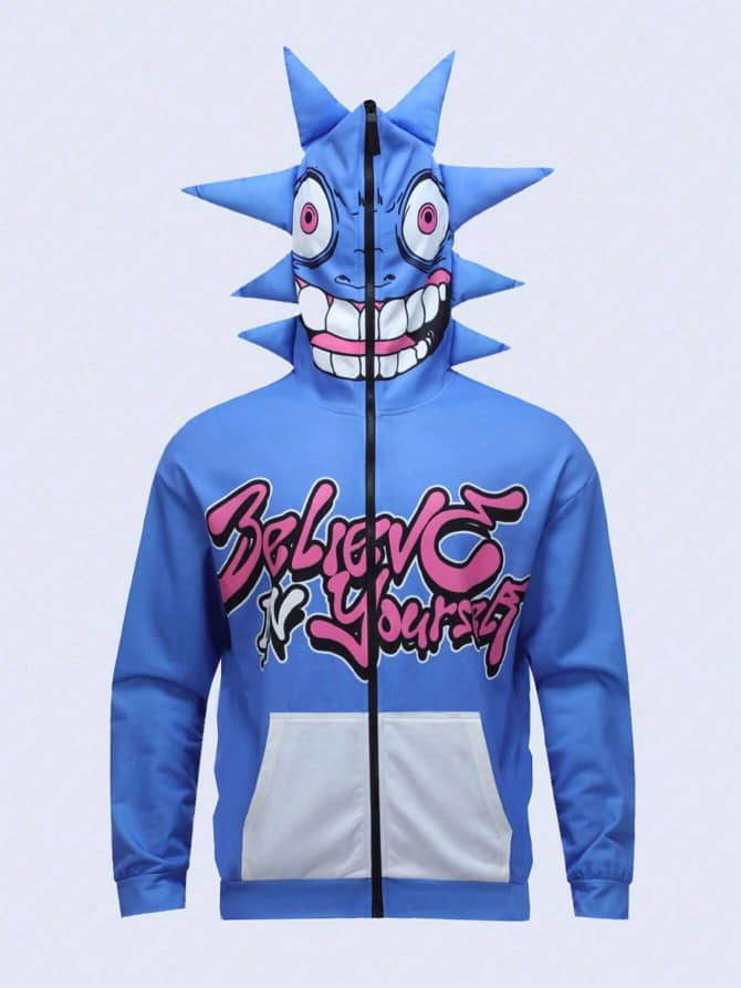 Street Life Men's Antler Shaped Zipper Hoodie