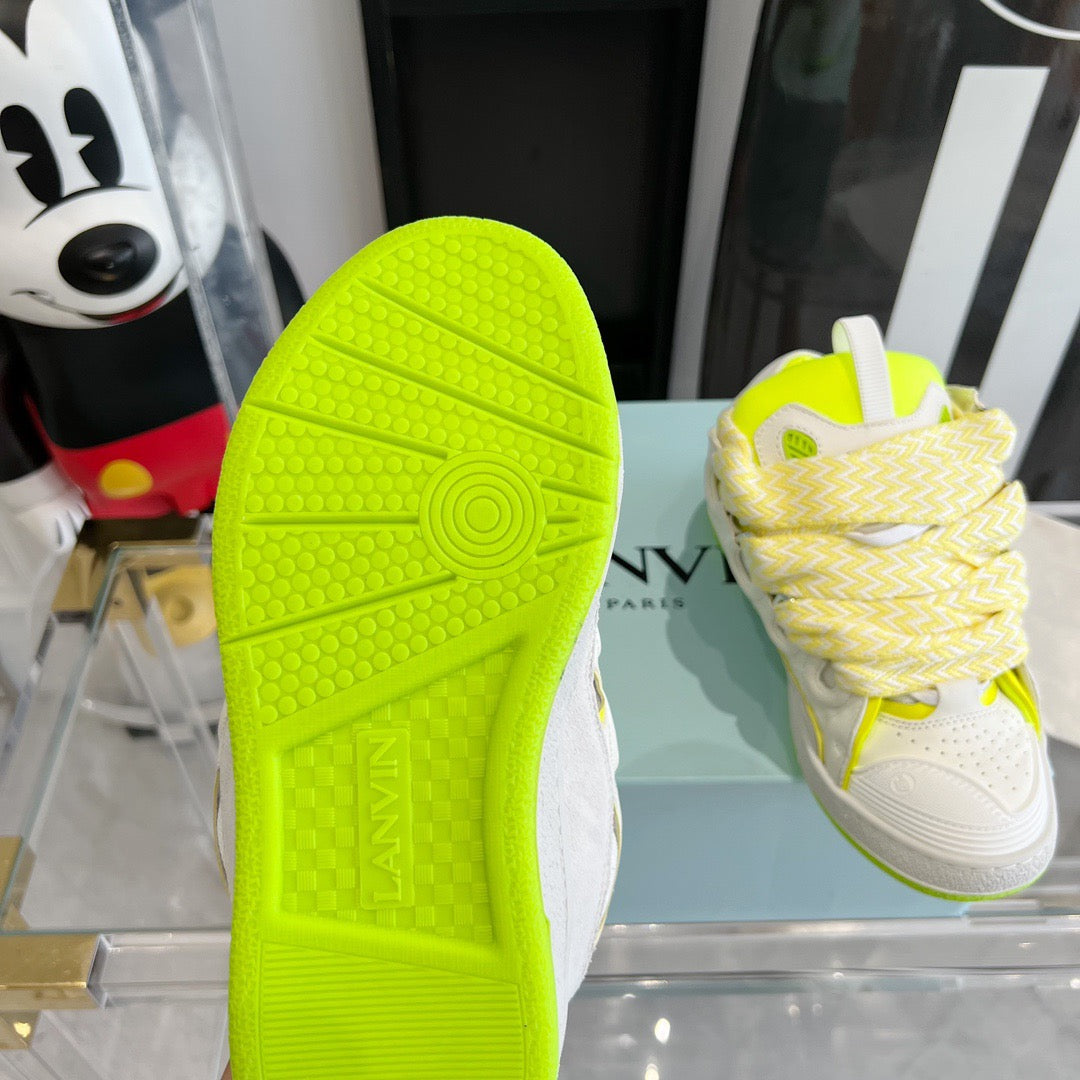 Leather curb sneakers Green white El