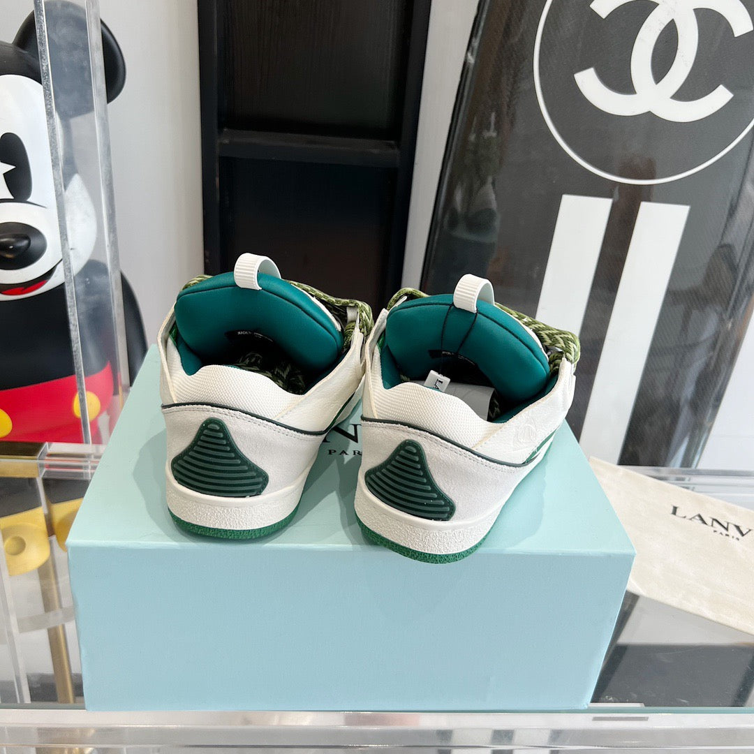 Leather curb sneakers GREEN W