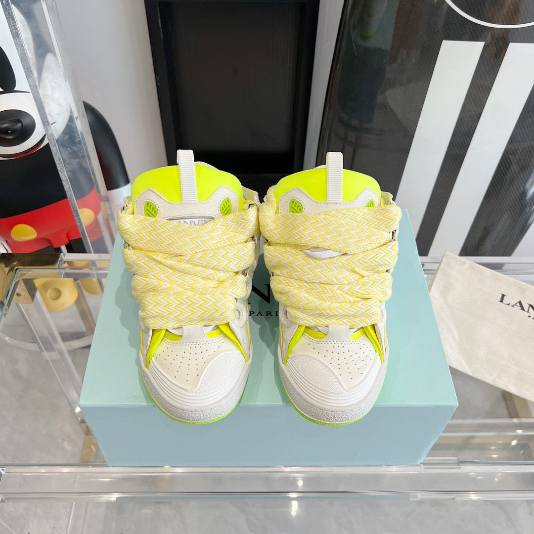 Leather curb sneakers Green white El